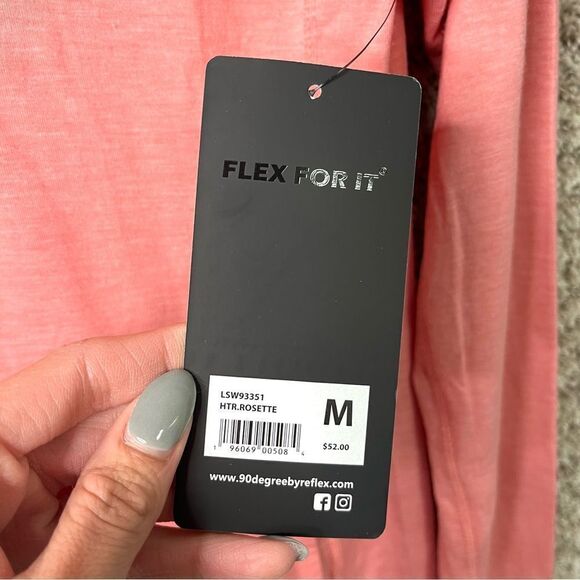 90 Degree by Reflex Hoodie Women’s Medium Rosette Pink Pullover NWT - Picture 5 of 7